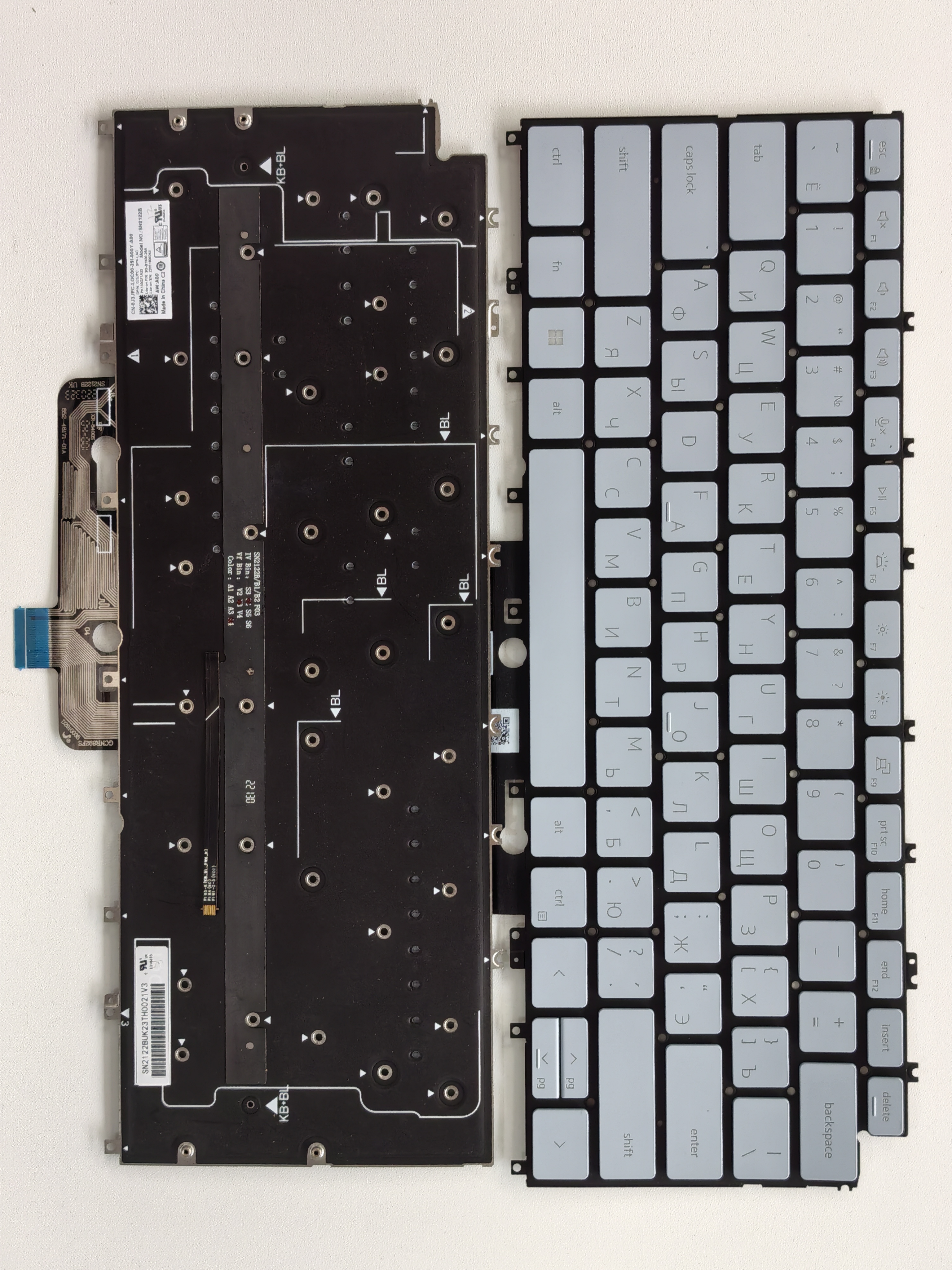 Picture of New Replacement Laptop Keyboard For DELL XPS 13 9315 Light Blue Backlit RU Layout